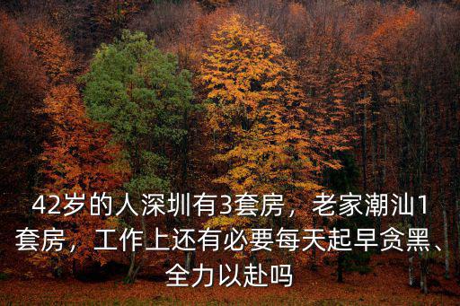 42歲的人深圳有3套房，老家潮汕1套房，工作上還有必要每天起早貪黑、全力以赴嗎