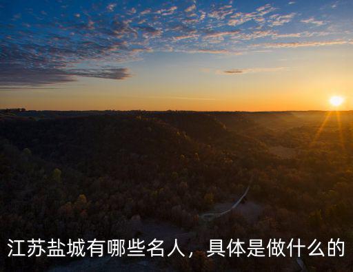 江蘇鹽城有哪些名人，具體是做什么的