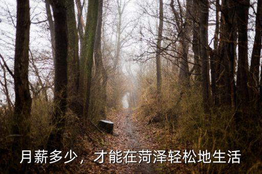 月薪多少，才能在菏澤輕松地生活