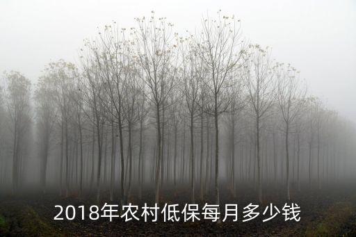 2018年農(nóng)村低保每月多少錢
