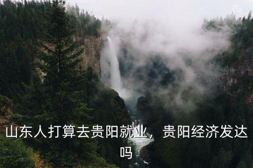 山東人打算去貴陽就業(yè)，貴陽經(jīng)濟(jì)發(fā)達(dá)嗎