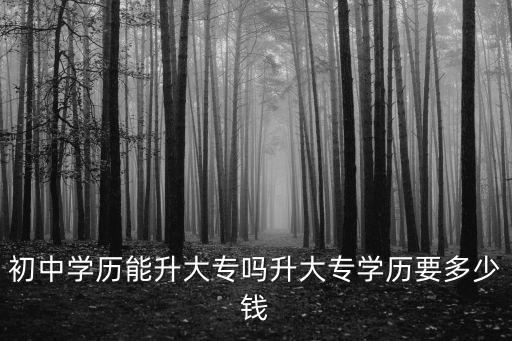 初中學(xué)歷能升大專嗎升大專學(xué)歷要多少錢