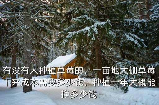 有沒有人種植草莓的，一畝地大棚草莓下來成本需要多少錢，種植一年大概能掙多少錢