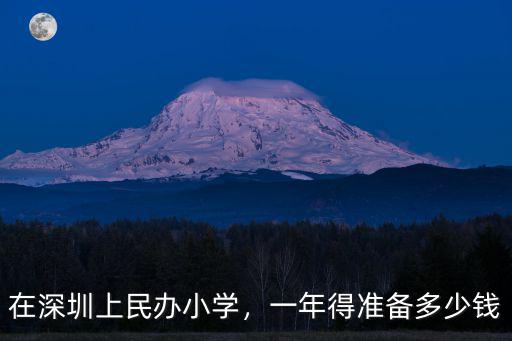 在深圳上民辦小學，一年得準備多少錢