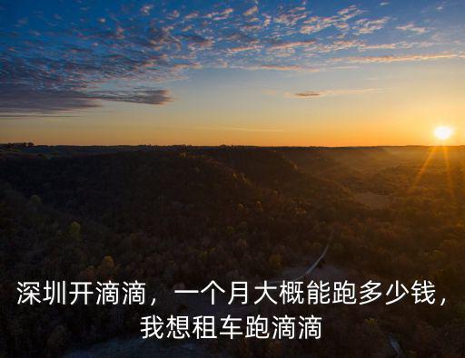 深圳滴滴公司電話多少錢一個月,跑滴滴一個月能賺多少