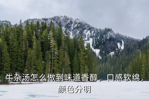 牛雜湯怎么做到味道香醇，口感軟綿，顏色分明