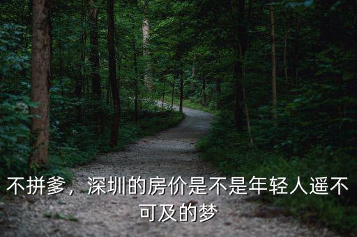 不拼爹，深圳的房?jī)r(jià)是不是年輕人遙不可及的夢(mèng)