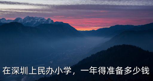 在深圳上民辦小學(xué)，一年得準(zhǔn)備多少錢