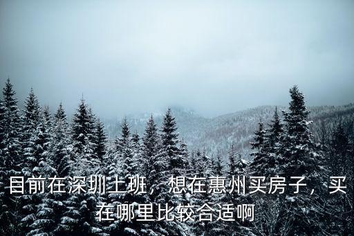 深圳富士康上班房子適合買在哪里,想在惠州買房子
