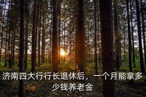濟南四大行行長退休后，一個月能拿多少錢養老金