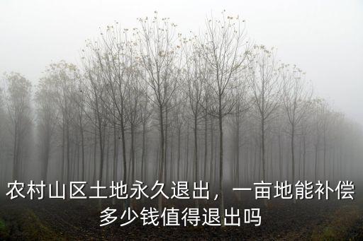 農村山區土地永久退出，一畝地能補償多少錢值得退出嗎