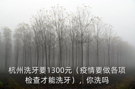 在杭州洗牙要花多少錢,杭州洗牙要1300元