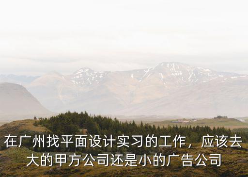 在廣州找平面設計實習的工作，應該去大的甲方公司還是小的廣告公司