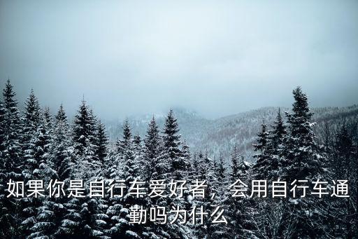 如果你是自行車愛好者，會用自行車通勤嗎為什么