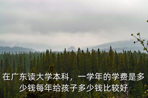 在廣東讀大學本科，一學年的學費是多少錢每年給孩子多少錢比較好