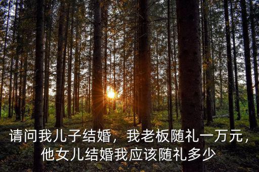 請問我兒子結婚，我老板隨禮一萬元，他女兒結婚我應該隨禮多少