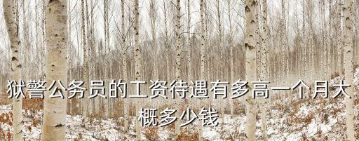 獄警公務員的工資待遇有多高一個月大概多少錢