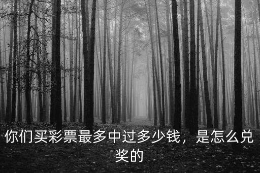 你們買彩票最多中過多少錢，是怎么兌獎的