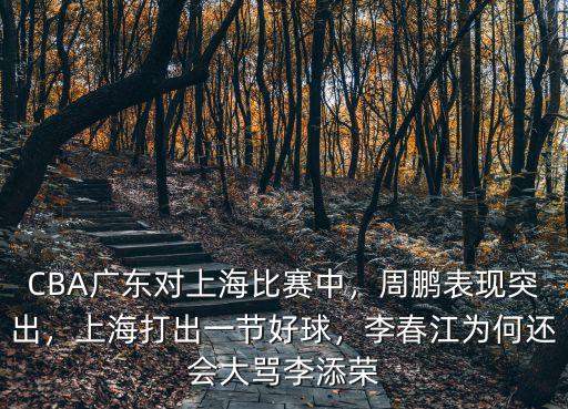 CBA廣東對上海比賽中，周鵬表現突出，上海打出一節好球，李春江為何還會大罵李添榮