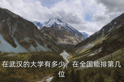 在武漢的大學有多少，在全國能排第幾位