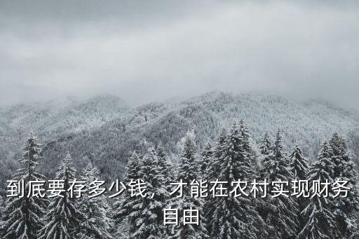 東莞財務自由要多少錢,財務自由需要多少錢