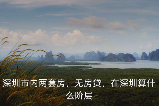 深圳市內兩套房，無房貸，在深圳算什么階層