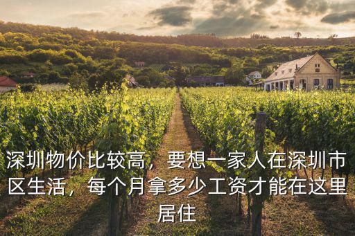 想在深圳定居工資要多少啊,要想一家人在深圳市區生活