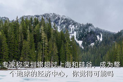 專家稱深圳將超過上海和硅谷，成為整個地球的經濟中心，你覺得可能嗎