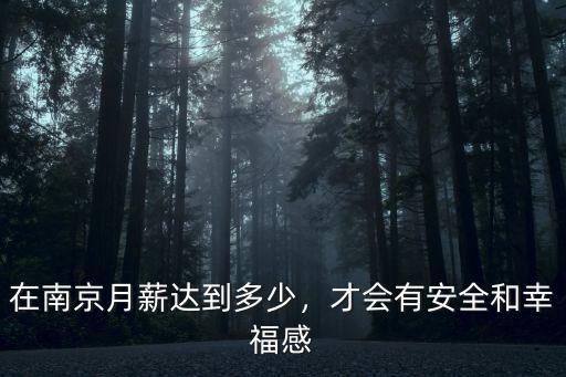 在南京月薪達(dá)到多少，才會(huì)有安全和幸福感