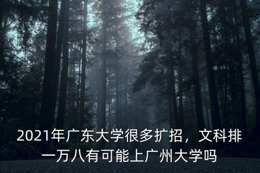 2021年廣東大學很多擴招，文科排一萬八有可能上廣州大學嗎