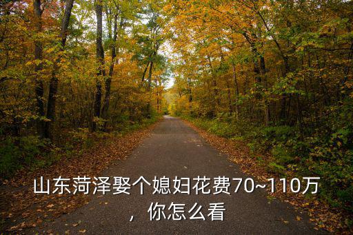 山東菏澤娶個媳婦花費70~110萬，你怎么看