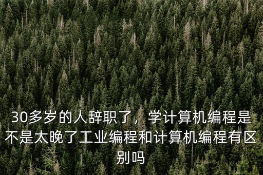 30多歲的人辭職了，學計算機編程是不是太晚了工業編程和計算機編程有區別嗎