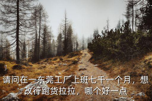 請問在一東莞工廠上班七千一個月，想改行跑貨拉拉，哪個好一點(diǎn)