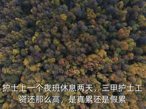 護士上一個夜班休息兩天，三甲護士工資還那么高，是真累還是假累