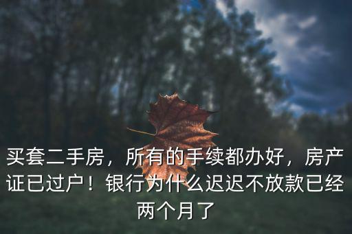 買(mǎi)套二手房，所有的手續(xù)都辦好，房產(chǎn)證已過(guò)戶(hù)！銀行為什么遲遲不放款已經(jīng)兩個(gè)月了