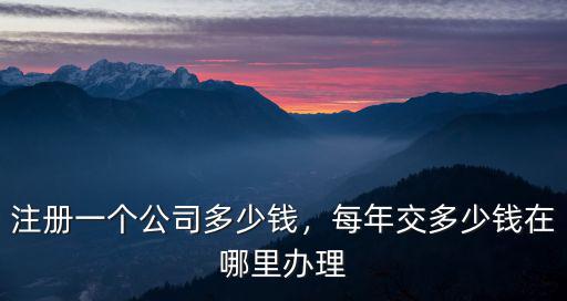 注冊一個公司多少錢，每年交多少錢在哪里辦理