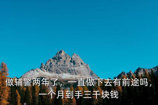 做輔警兩年了，一直做下去有前途嗎，一個月到手三千塊錢