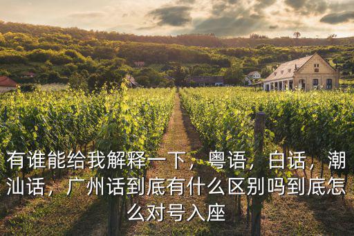 廣州話什么意思怎么說,廣州話到底有什么區別嗎