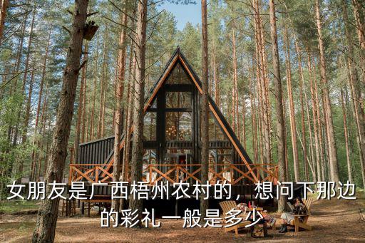 女朋友是廣西梧州農(nóng)村的，想問下那邊的彩禮一般是多少