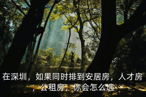 在深圳，如果同時排到安居房，人才房，公租房，你會怎么選