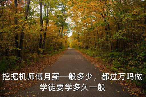 挖掘機(jī)師傅月薪一般多少，都過萬嗎做學(xué)徒要學(xué)多久一般