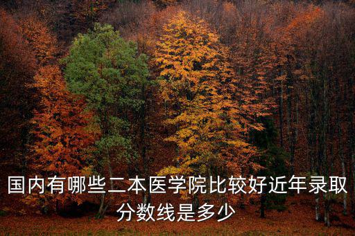 國內有哪些二本醫學院比較好近年錄取分數線是多少