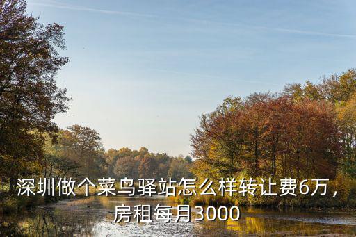深圳做個菜鳥驛站怎么樣轉讓費6萬，房租每月3000