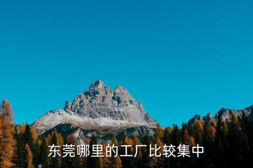 東莞哪里的工廠比較集中