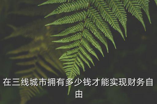 在三線城市擁有多少錢才能實現財務自由