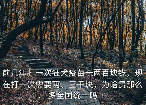 前幾年打一次狂犬疫苗一兩百塊錢，現在打一次需要兩、三千塊，為啥貴那么多全國統一嗎