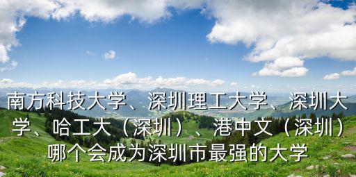 深圳最好的大學多少分錄取,哪個會成為深圳市最強的大學