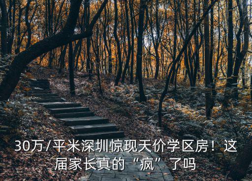30萬/平米深圳驚現天價學區房！這屆家長真的“瘋”了嗎