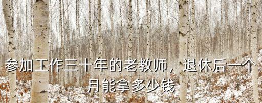 參加工作三十年的老教師，退休后一個(gè)月能拿多少錢