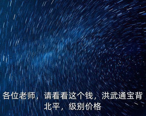 廣東省洪武通寶背豎浙二價格多少,洪武通寶背北平